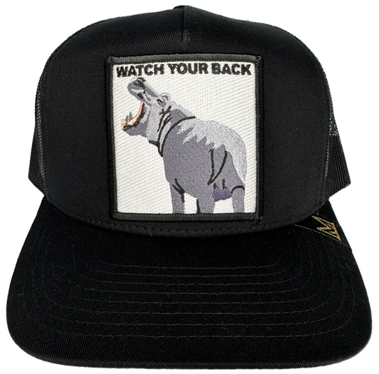 MV Dad Hats - Watch Your Back Trucker Hat - Black/Black