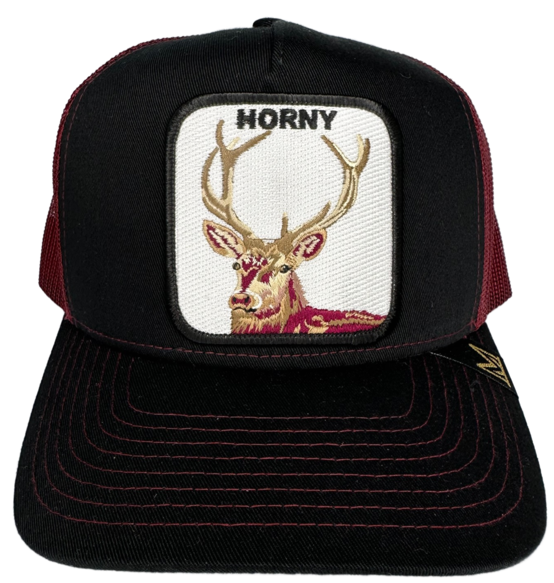 MV Dad Hats - Horny Trucker Hat - Black/Maroon