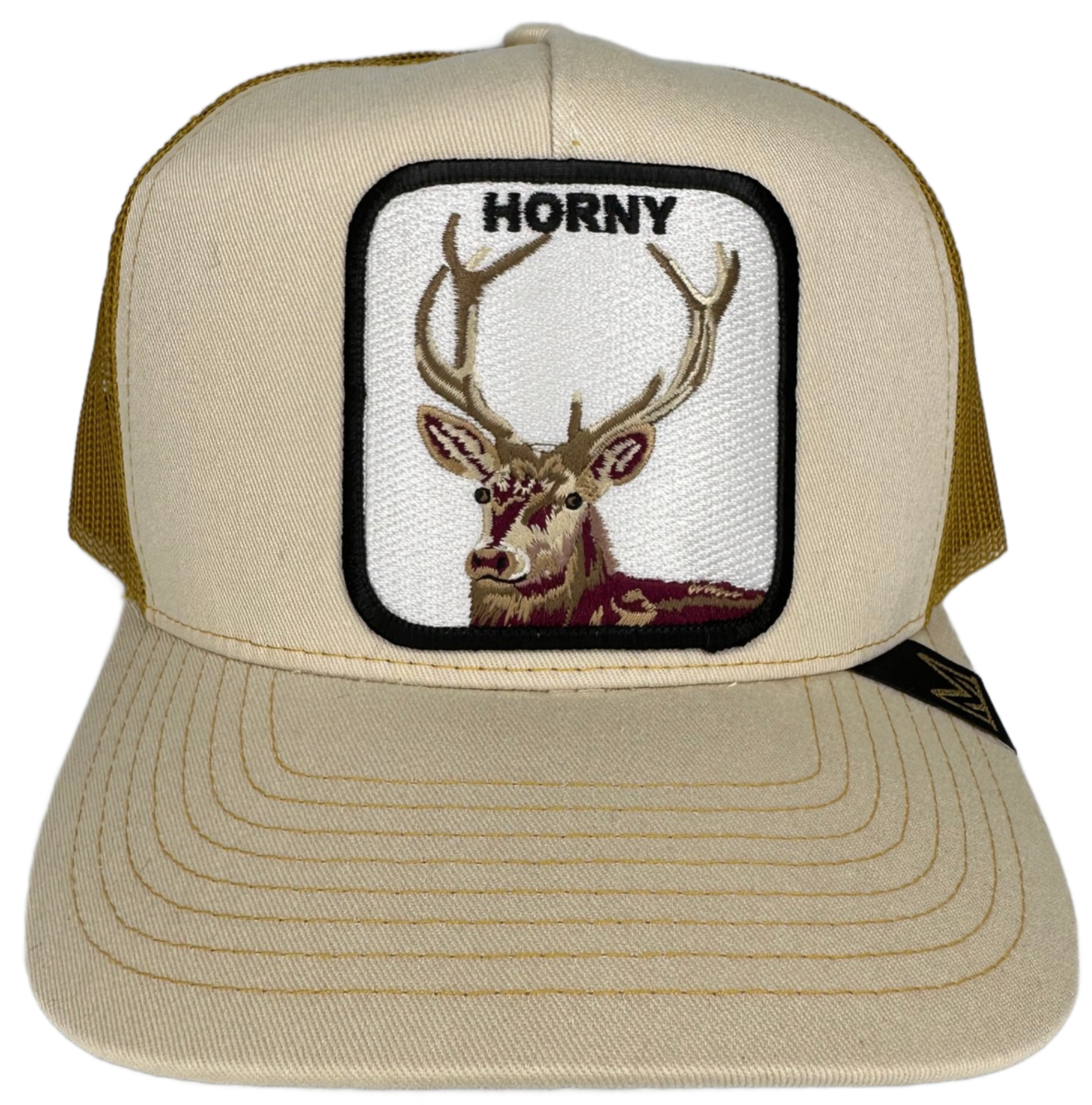 MV Dad Hats - Horny Trucker Hat - Off White/Brown