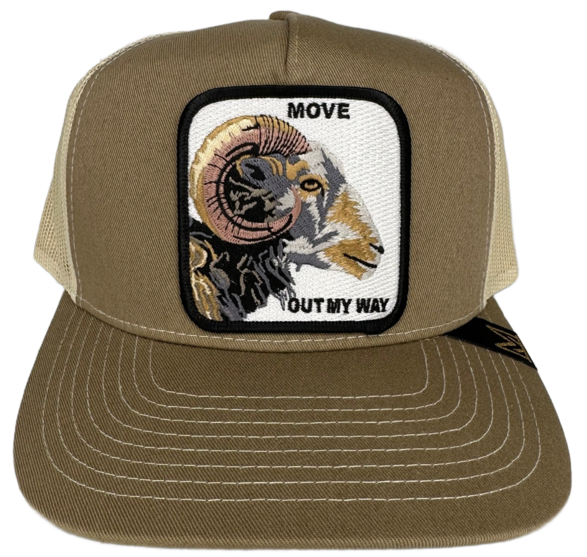 MV Dad Hats - Move Out My Way Trucker Hat - Khaki/Off White