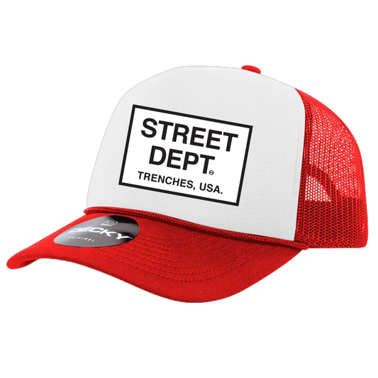 STREET DEPT - Trucker Hat (STDPT200) WHITE/RED