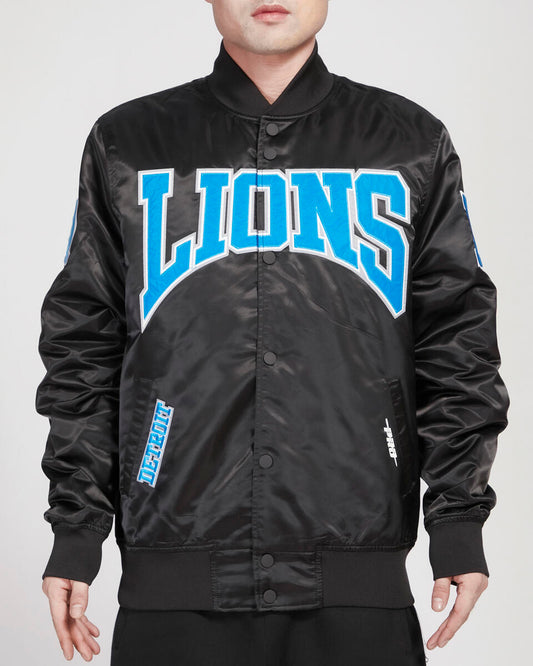 Pro Standard - Detroit Lions Crest Emblem Satin Jacket - Black
