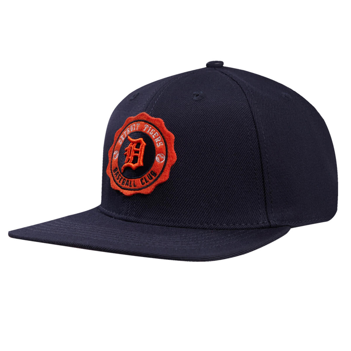 Pro Standard - Detroit Tigers Crest Emblem Wool Snapback Hat - Navy/Orange