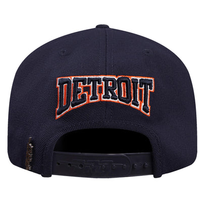 Pro Standard - Detroit Tigers Crest Emblem Wool Snapback Hat - Navy/Orange
