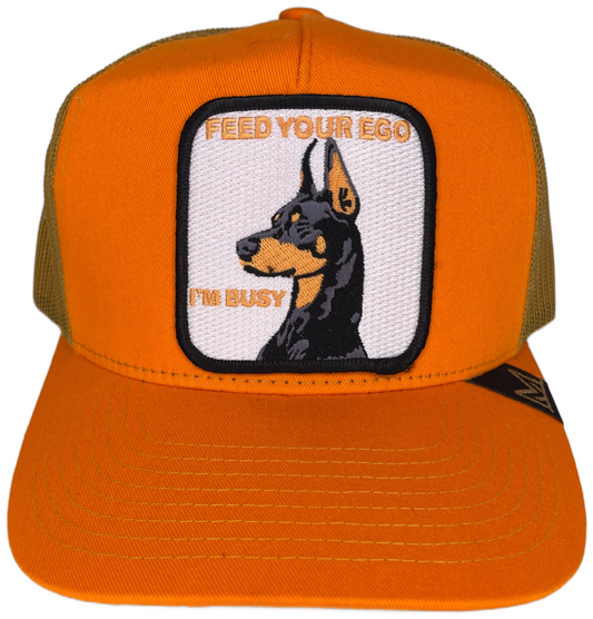 MV Dad Hats - Feed Your Ego Trucker Hat - Orange/Light Brown