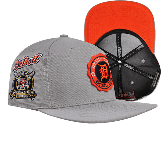 Pro Standard - Detroit Tigers Crest Emblem Wool Snapback Hat - Gray