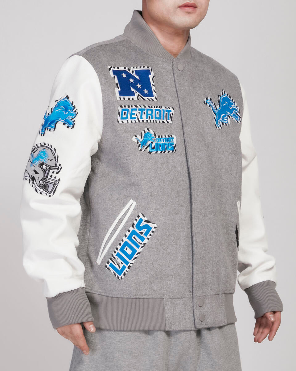 Pro Standard - Detroit Lions Animal Print Wool Varsity Jacket - Gray/W –  Shop VIP Wear