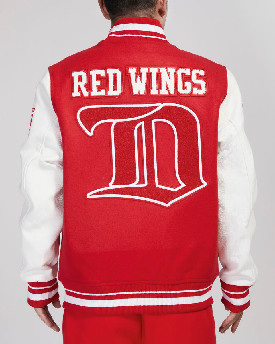 Pro Standard - Detroit Red Wings Retro Classic Rib Wool Varsity Jacket - Red/White