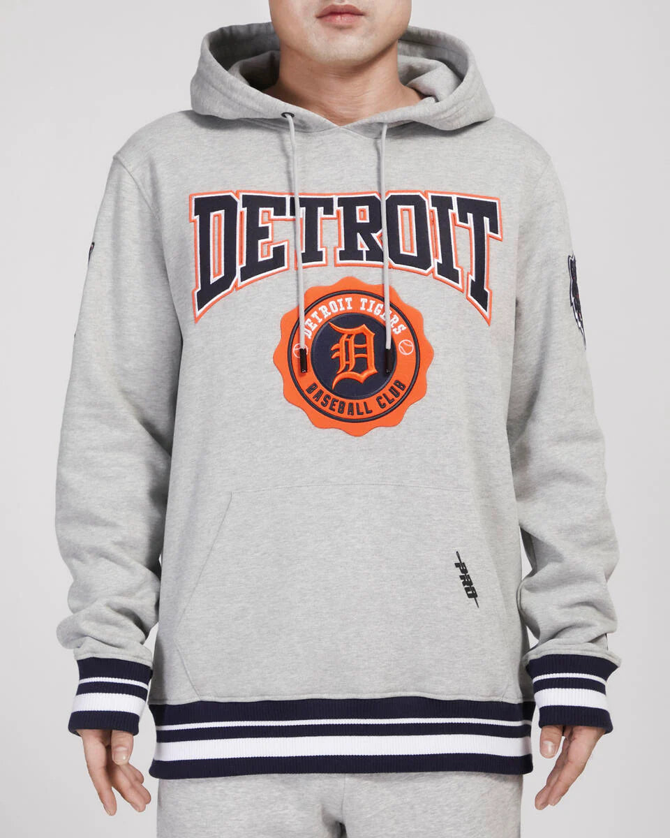 Pro Standard - Detroit Tigers Crest Emblem Rib Fleece Pull Over Hoodie