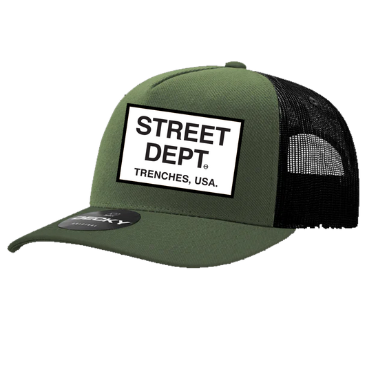 STREET DEPT - Trucker Hat (STDPT200)- OLIVE/BLACK