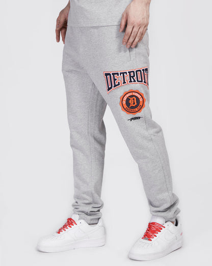 Pro Standard - Detroit Tigers Crest Emblem Rib Fleece Sweatpant - Heather Grey/Navy