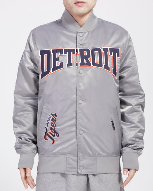 Pro Standard - Detroit Tigers Crest Emblem Satin Jacket - Gray