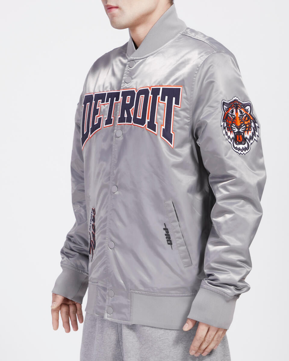 Pro Standard - Detroit Tigers Crest Emblem Satin Jacket - Gray