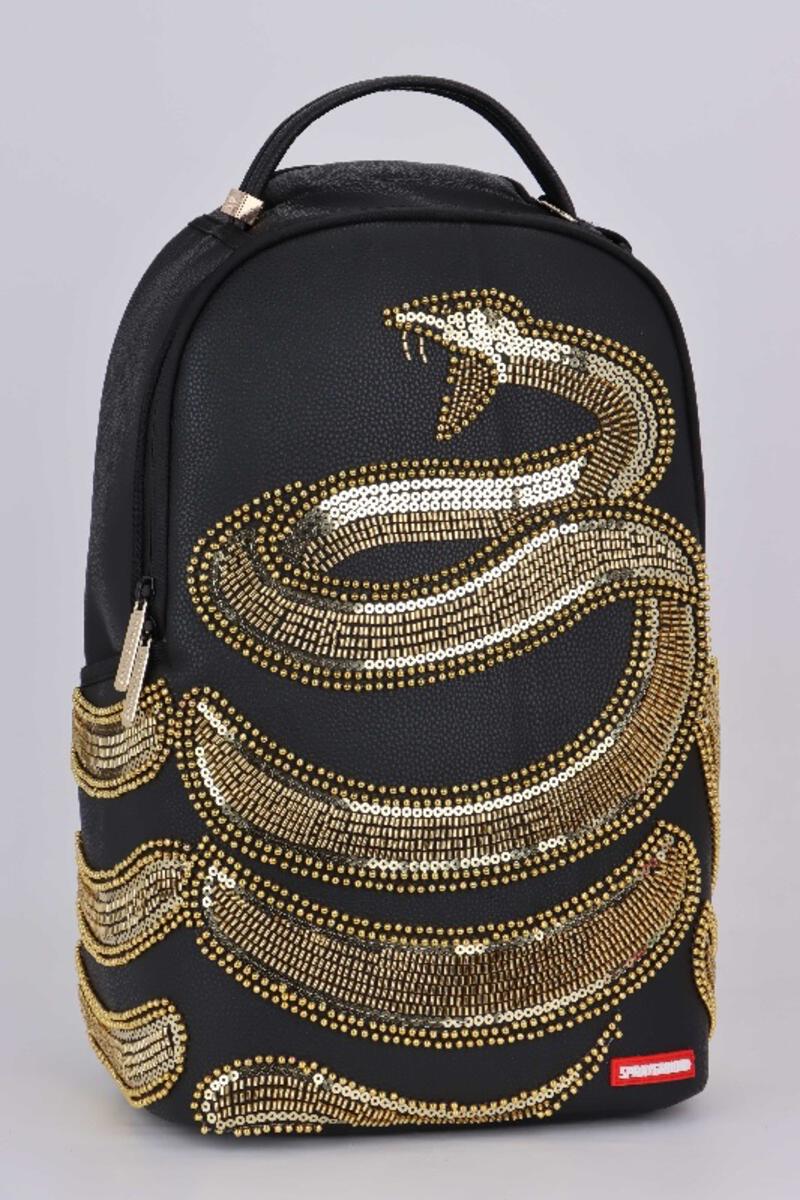 SprayGround AI GOLD SEQUIN SNAKE DLXSV BACKPACK (B6301)