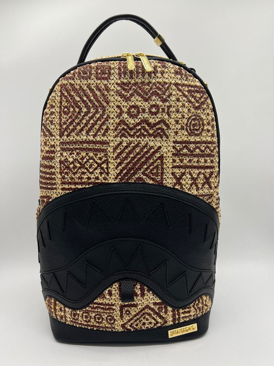 SprayGround Ai RAFFIA PALM SHARK DLX BACKPACK (B6141)