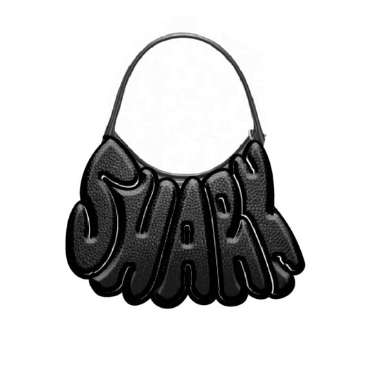 METALLIC DRIP SHARK BUBBLE LETTERS HANDBAG (B7318)