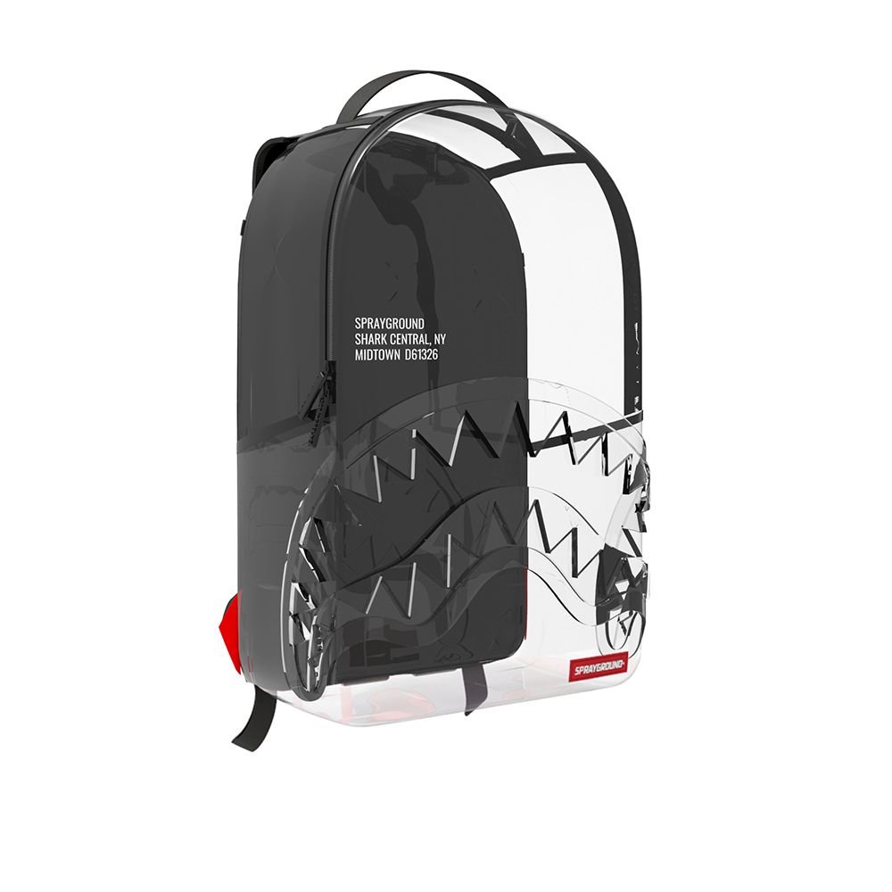 SprayGround SHARK CENTRAL CLEAR DLXSV BACKPACK (BLACK BACKPANEL) (B7710)