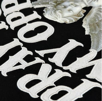 Streetz Iz Watchin CROP PRAY FOR MY OPPS HOODIE BLACK