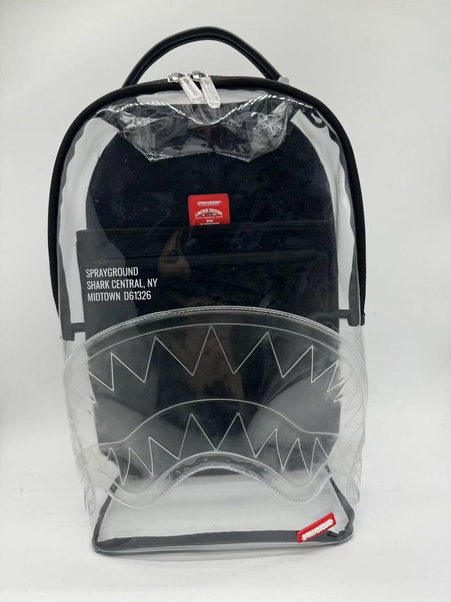 SprayGround SHARK CENTRAL CLEAR DLXSV BACKPACK (BLACK BACKPANEL) (B7710)