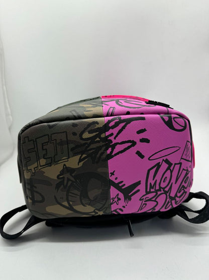 SprayGround  SPLIT PINK AND CAMO DLX BACKPACK (B5071)