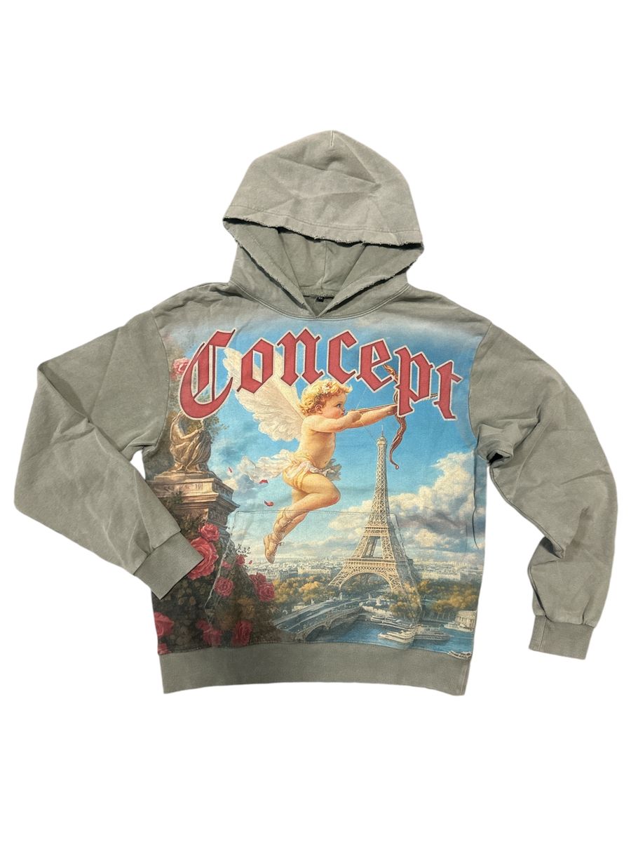 CONCEPT  "Angel" Lt Olive Wash-HOODIE-CH_006