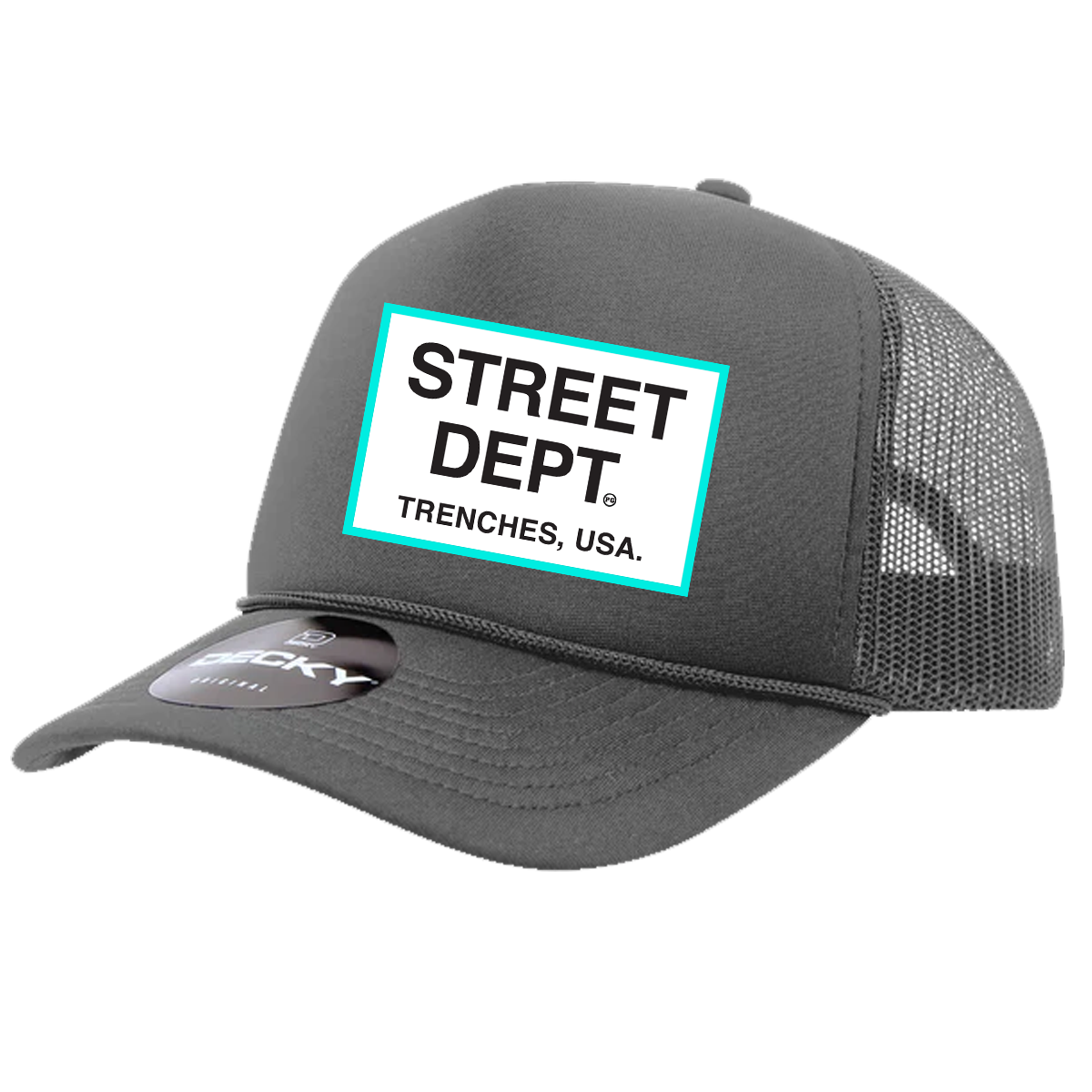 STREET DEPT - Trucker Hat (STDPT200) DARKGREY/AQUA