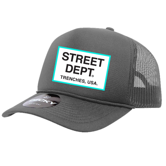 STREET DEPT - Trucker Hat (STDPT200) DARKGREY/AQUA