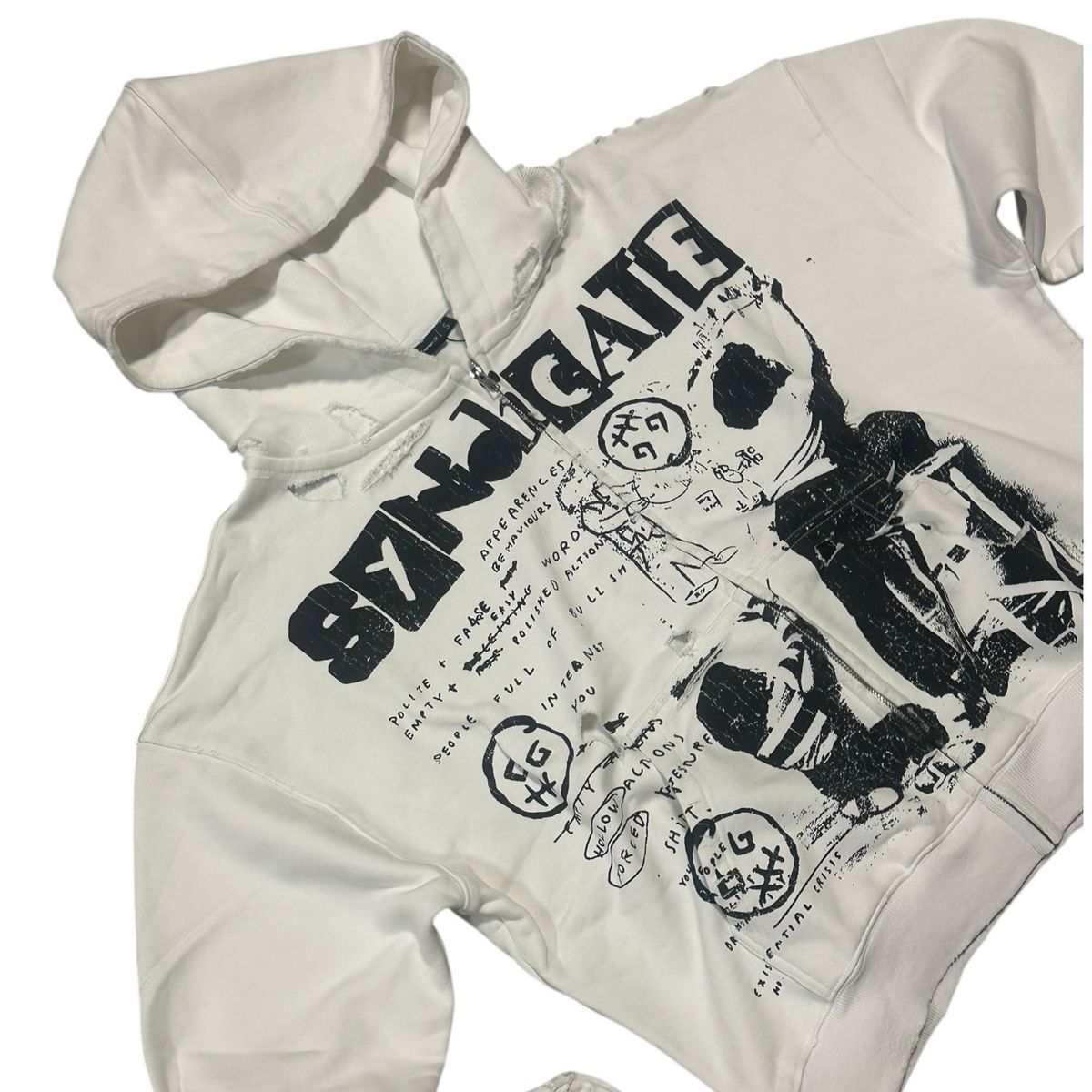 THE SYNDICATE "DEFIANCE" ZIP UP-WHT (SYNH_2)