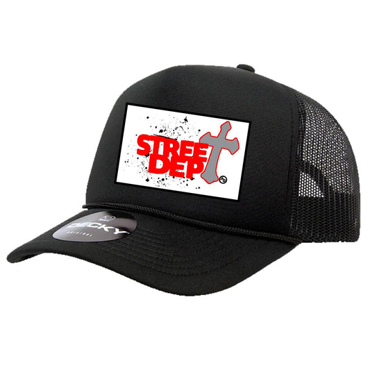STREET CROSS - Trucker Hat Black w/ Red