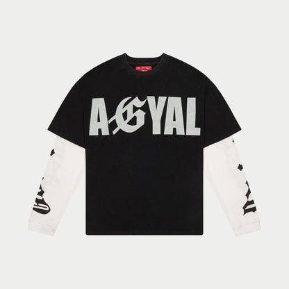 Godspeed  AGYAL Layered T-Shirt (Black wash) (Agyal-Layered-T-Shirt-Black-Wash)