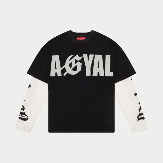 Godspeed  AGYAL Layered T-Shirt (Black wash) (Agyal-Layered-T-Shirt-Black-Wash)