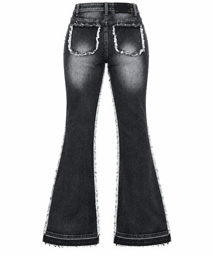 AMERICAN BAZI WOMEN'S STACKED RHINESTONE CARGO JEANS (RJH10733)