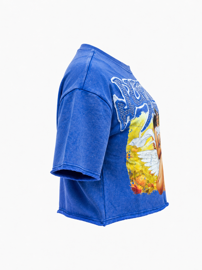 REDFOX WOMEN'S "JUST TRUST" FRENCH TERRY CROP TEE