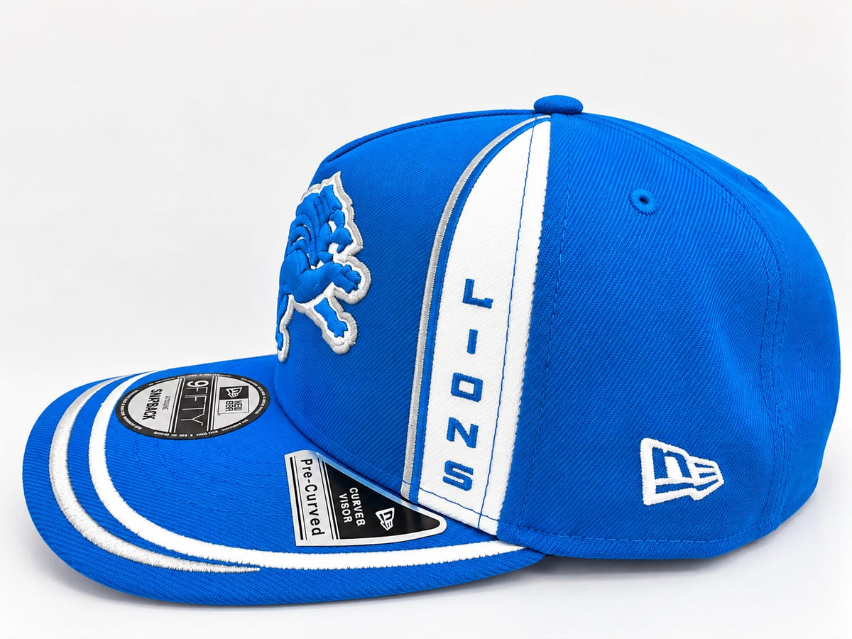 NEW ERA DETROIT LIONS BLUE/WHITE CURVED VISOR 9FIFTY SNAPBACK HAT