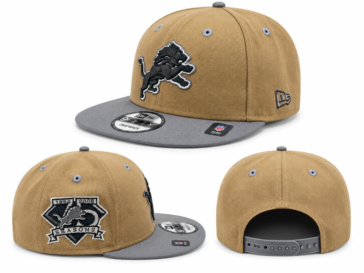 DETROIT LIONS KHAKI/STORM GRAY 75 SEASONS 9FIFTY CAP