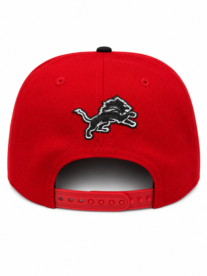 NEW ERA DETROIT LIONS SCARLET/BLACK/WHITE 9FIFTY SNAPBACK CAP