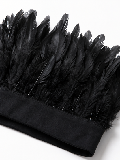 HOT & DELICIOUS BLACK SWAN FEATHER TUBE TOP