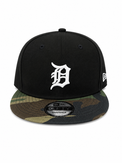 NEW ERA DETROIT TIGERS BLACK/WOODLAND 9FIFTY SNAPBACK CAP