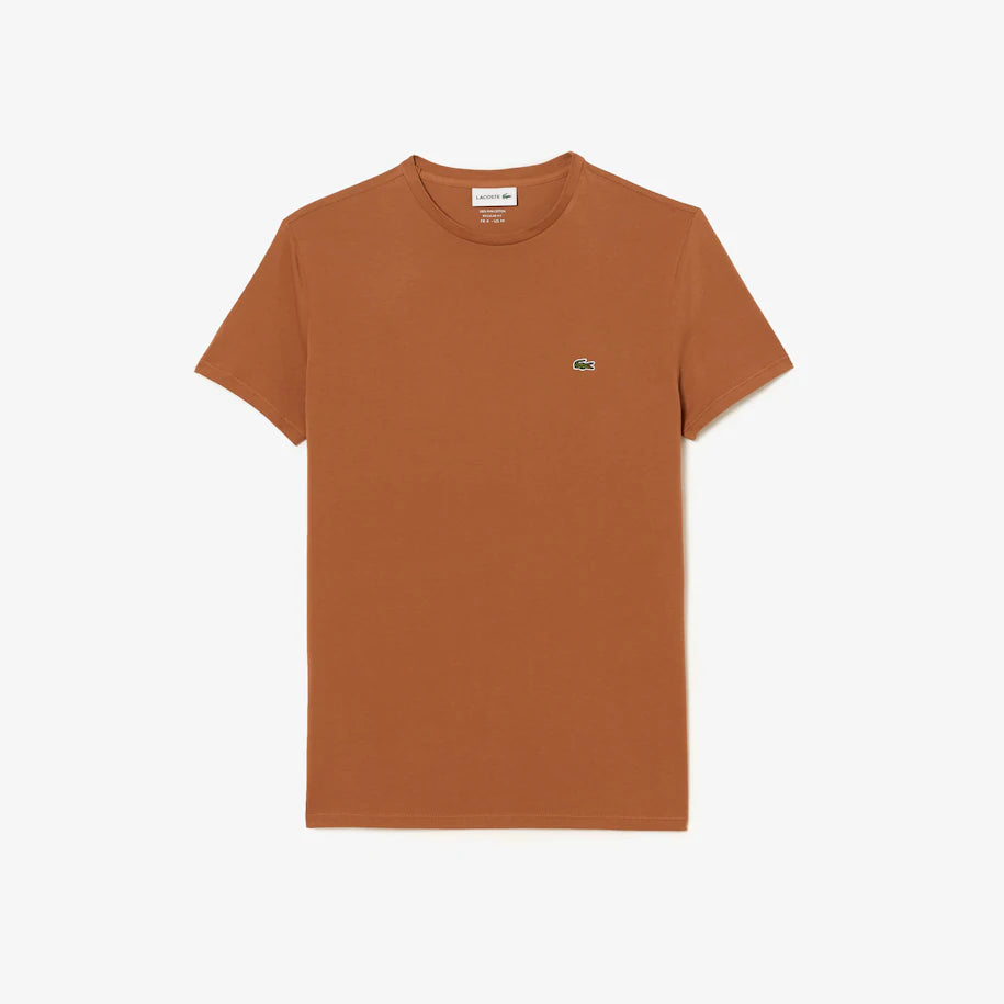 Lacoste - Pima Cotton Jersey T-Shirt, Crew Neck - Brown