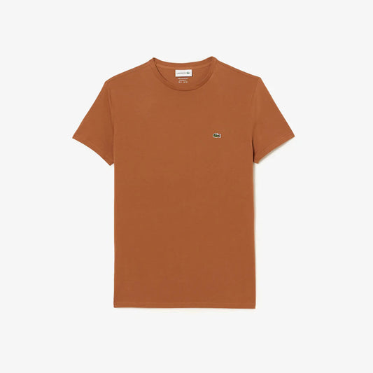 Lacoste - Pima Cotton Jersey T-Shirt, Crew Neck - Brown