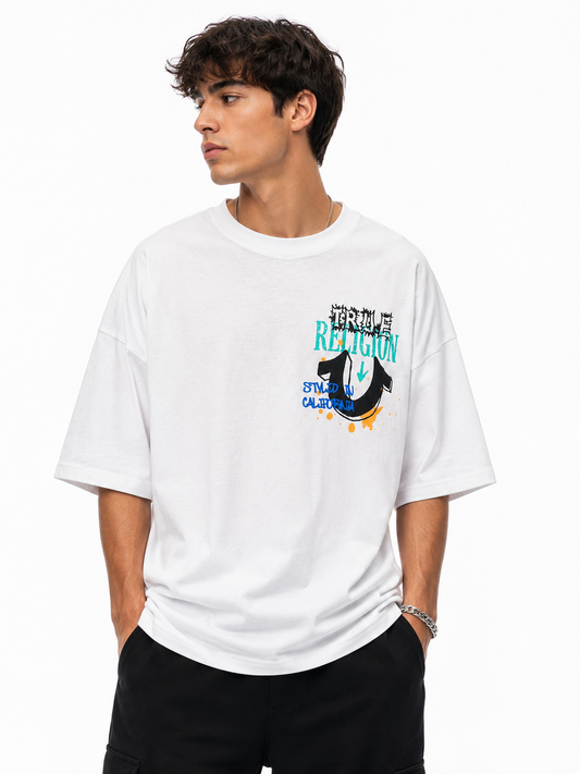 TRUE RELIGION MEN'S OVERSIZED CONCERT BUDDHA TEE (110446)