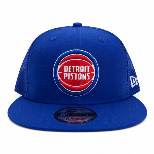 NEW ERA DETROIT PISTONS MESH TRUCKER SNAPBACK CAP