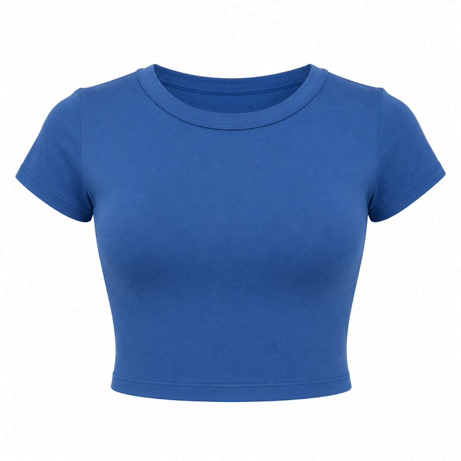 SHARP TRADING WOMEN ROUND-NECK CROP TEE