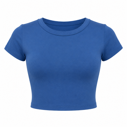 SHARP TRADING WOMEN ROUND-NECK CROP TEE