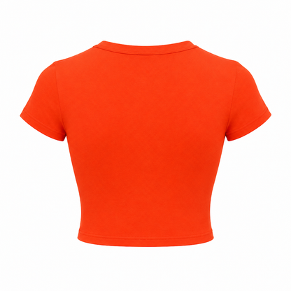 SHARP TRADING WOMEN ROUND-NECK CROP TEE
