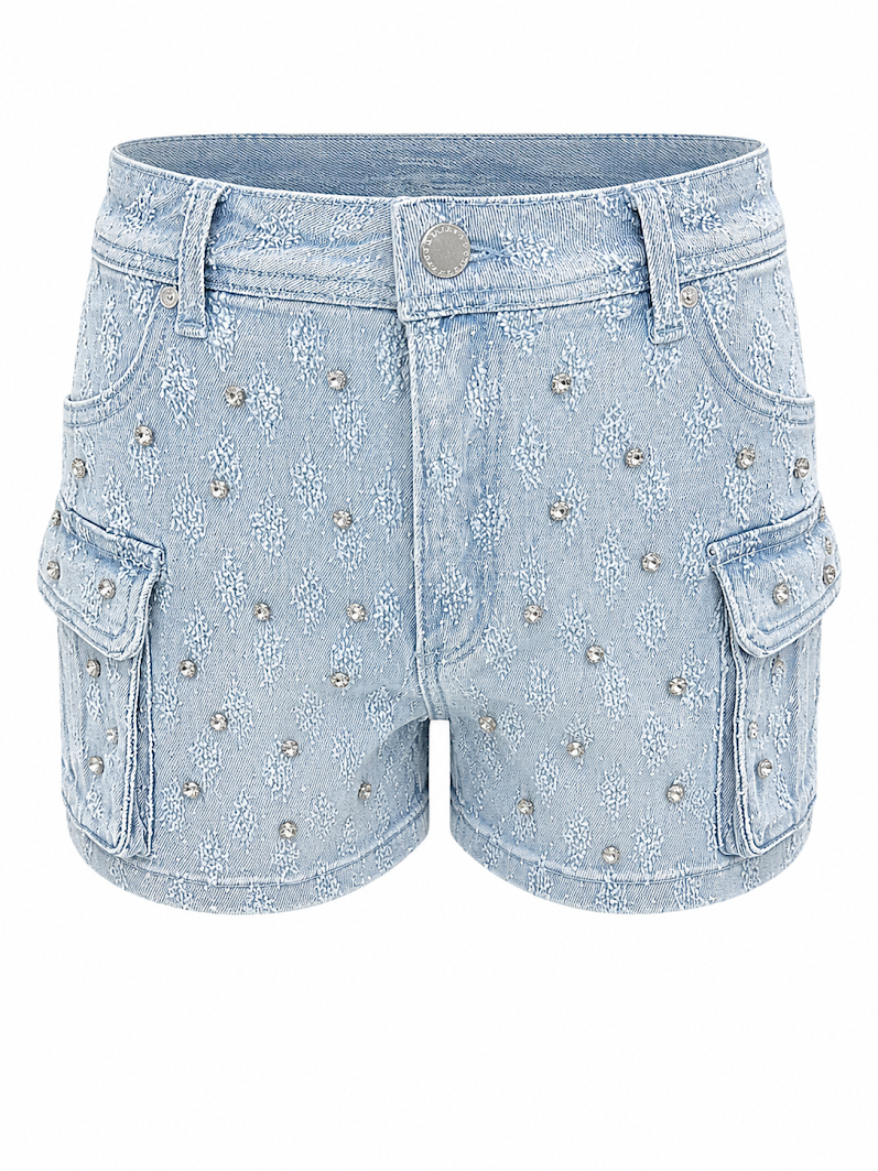 REDFOX HIGHWAIST WOMEN'S DENIM SHORTS W/CARGO POCKETS-PS3631