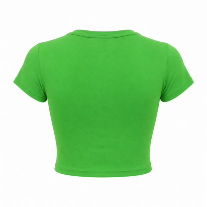 SHARP TRADING WOMEN ROUND-NECK CROP TEE