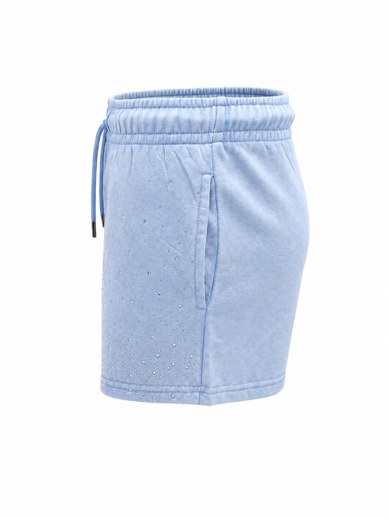REDFOX WOMEN'S FRENCH TERRY SHORT W/RHINESTONE (PS3636)