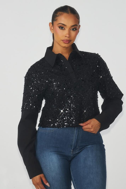 Hot & Delicious- DOUBLE LAYER SEQUIN HALF (HDT33696)
