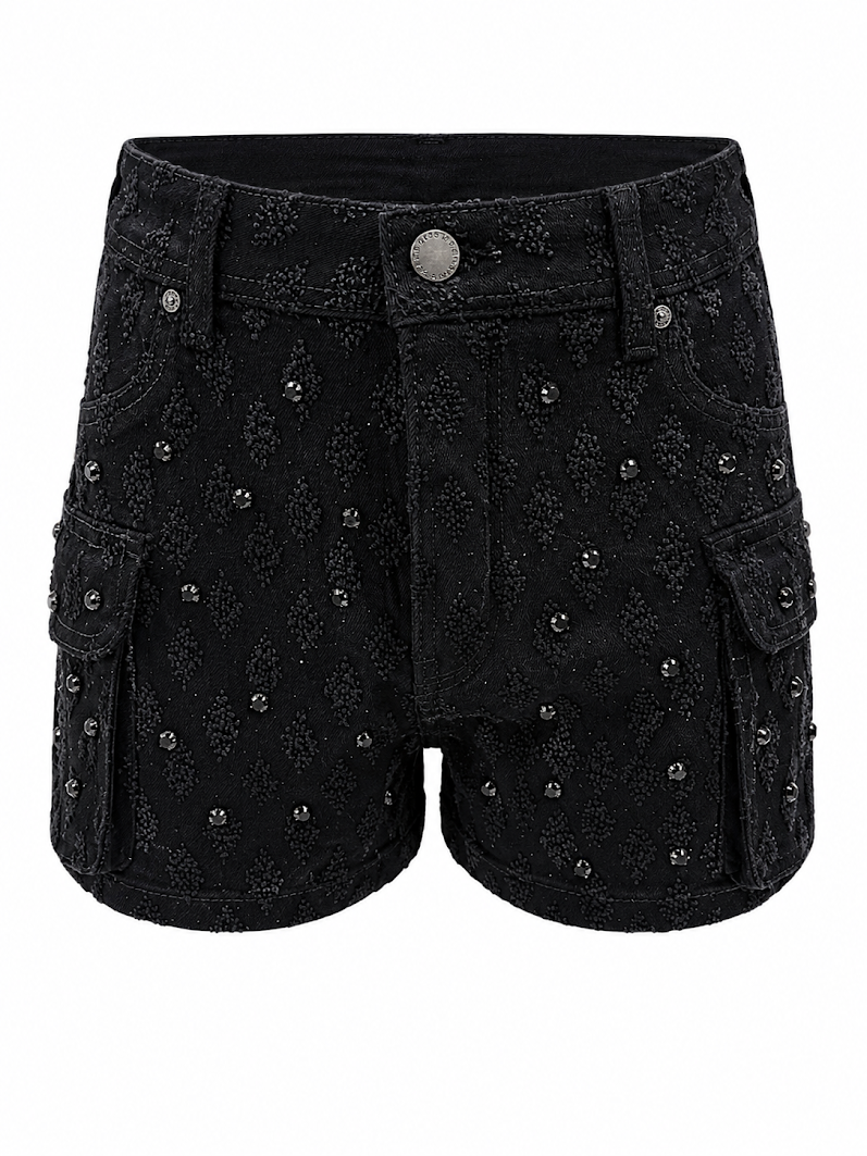REDFOX HIGHWAIST WOMEN'S DENIM SHORTS W/CARGO POCKETS-PS3631
